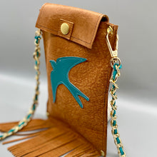 Load image into Gallery viewer, Swallow leather phone crossbody pouch