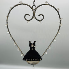 Load image into Gallery viewer, Little black dress leather key/bag charm