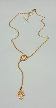 Load image into Gallery viewer, Hamsa Hand and Sunburst Y-Drop Necklace
