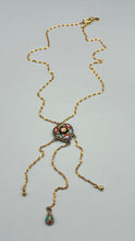 Load image into Gallery viewer, Gold Plated Necklace with Vintage Italian Micro Mosaic Heart Pendent
