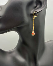 Load image into Gallery viewer, Gold Plated Vintage Micro Mosaic Teardrop Earrings
