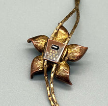 Load image into Gallery viewer, Vintage Rissi Black Enamel Floral Lariat Necklace
