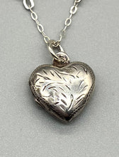 Load image into Gallery viewer, Vintage Sterling Silver Heart Locket and Bead Necklace
