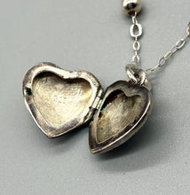 Load image into Gallery viewer, Vintage Sterling Silver Heart Locket and Bead Necklace
