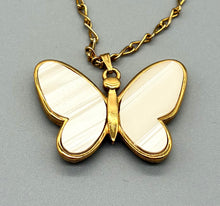 Load image into Gallery viewer, Vintage Trifari Mother of Pearl Butterfly Necklace

