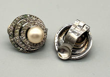 Load image into Gallery viewer, Art Deco Ciro Pearl &amp; Marcasite clip on Earrings
