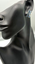 Load image into Gallery viewer, Vintage Jewelcraft Aurora Borealis Rhinestone clip on earrings
