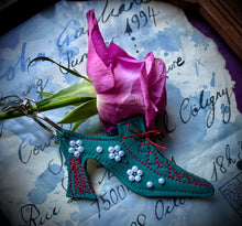 Load image into Gallery viewer, Marie Antoinette Leather Bag Charm - Peacock Green
