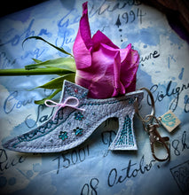 Load image into Gallery viewer, Marie Antoinette Leather Bag Charm - Silver
