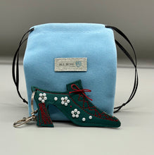 Load image into Gallery viewer, Marie Antoinette Leather Bag Charm - Peacock Green
