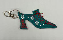 Load image into Gallery viewer, Marie Antoinette Leather Bag Charm - Peacock Green
