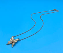 Load image into Gallery viewer, Vintage Gold Tone and Enamel Butterfly Necklace
