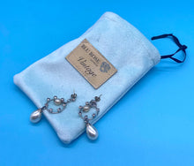 Load image into Gallery viewer, Vintage Drop Pearl and Diamante Stud earrings
