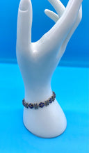 Load image into Gallery viewer, Vintage Blue Rhinestone Daisy Chain and Butterfly Bracelet
