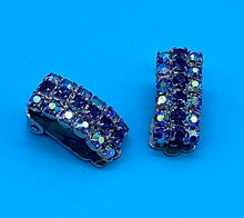 Load image into Gallery viewer, Vintage Jewelcraft Aurora Borealis Rhinestone clip on earrings
