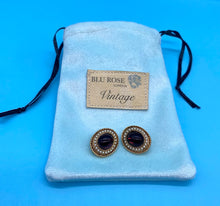 Load image into Gallery viewer, Vintage Jewelcraft Gold tone Red Cabochon Stone clip on earrings
