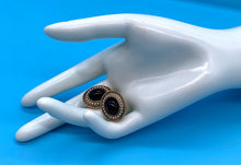 Load image into Gallery viewer, Vintage Jewelcraft Gold tone Red Cabochon Stone clip on earrings
