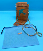 Load image into Gallery viewer, Swallow leather phone crossbody pouch
