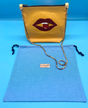Load image into Gallery viewer, Yellow leather lip cherry bag
