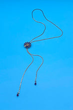 Load image into Gallery viewer, Vintage Black Daisy Gold Slider Necklace

