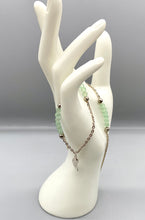 Load image into Gallery viewer, Angel Wing Silver and Frosted Green Bead Necklace
