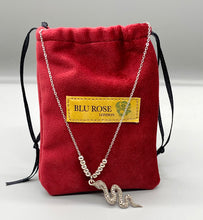 Load image into Gallery viewer, Antique Silver Snake and Bead Necklace
