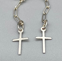 Load image into Gallery viewer, Cross and Paper Chain Drop Earrings
