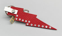 Load image into Gallery viewer, Red Leather and diamante lightning bolt bag charm
