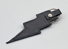 Load image into Gallery viewer, Black leather lightning bolt Key/bag charm
