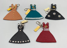 Load image into Gallery viewer, Teal Leather and Silver rhinestone diamante little dress bag charm
