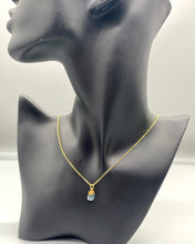 Load image into Gallery viewer, Gold Vermeil Aquamarine Raw Crystal Necklace
