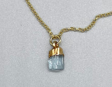Load image into Gallery viewer, Gold Vermeil Aquamarine Raw Crystal Necklace
