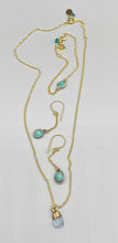 Load image into Gallery viewer, Gold Vermeil Chain and Amazonite Stone Drop Earrings
