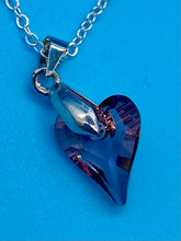 Load image into Gallery viewer, Mothers Day Pink Heart Swarovski Dedication Necklace

