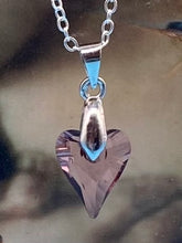 Load image into Gallery viewer, Mothers Day Pink Heart Swarovski Dedication Necklace
