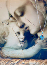 Load image into Gallery viewer, Mother's Day Blue Swarovski Heart Dedication Necklace
