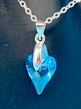 Load image into Gallery viewer, Mother's Day Blue Swarovski Heart Dedication Necklace
