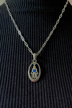 Load image into Gallery viewer, Modern Hamsa Paperclip Pendent Necklace

