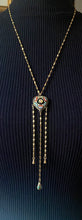 Load image into Gallery viewer, Gold Plated Necklace with Vintage Italian Micro Mosaic Heart Pendent
