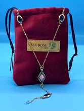Load image into Gallery viewer, Gold Plated Orange Y-Drop Necklace with Vintage Elements
