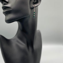 Load image into Gallery viewer, Emerald Swarovski crystal drop earrings
