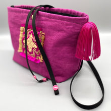 Load image into Gallery viewer, Magenta pink Linen pouch
