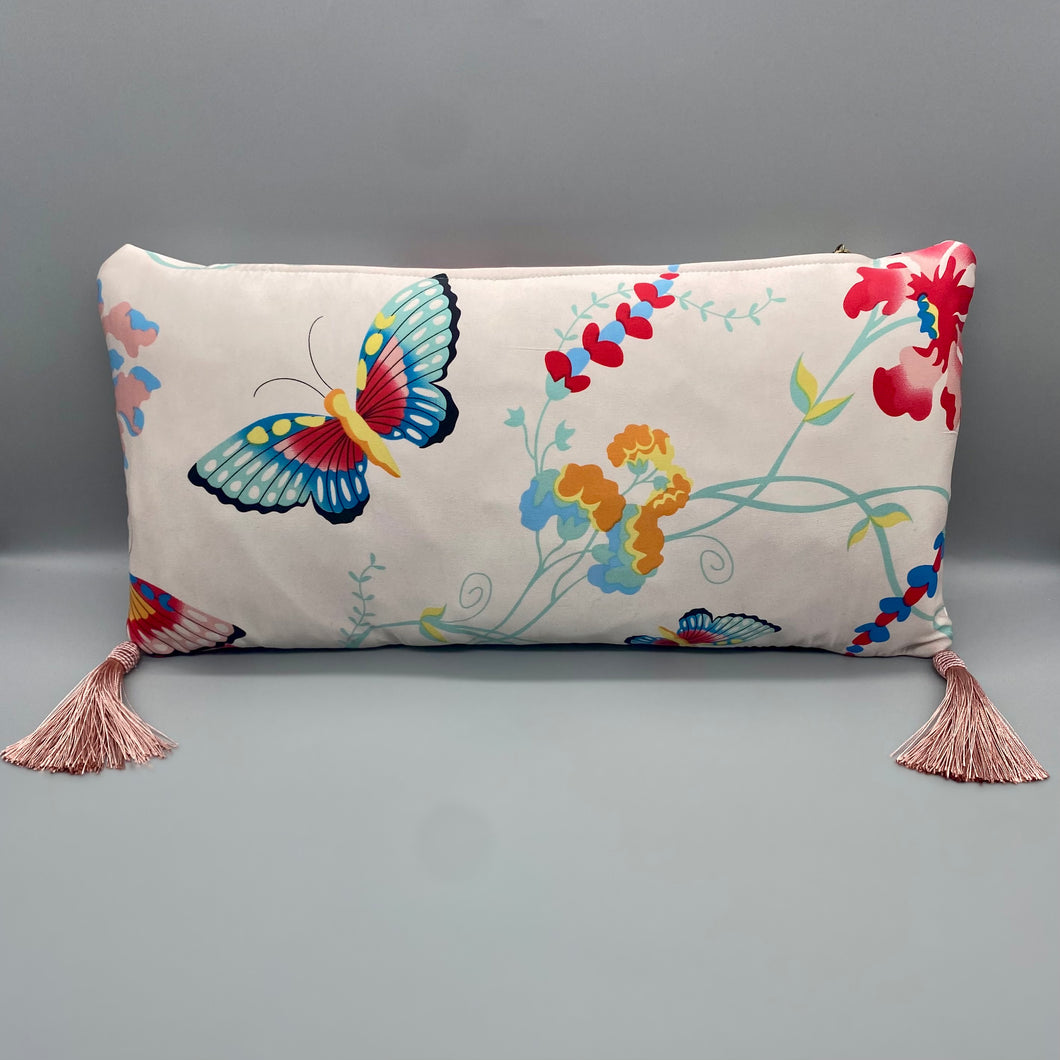 Vintage silk butterfly hope cushion