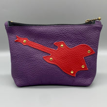 Load image into Gallery viewer, Purple leather guitar pouch
