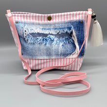 Load image into Gallery viewer, Pink and white stripe pouch
