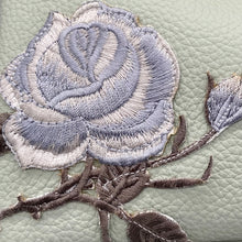 Load image into Gallery viewer, Pistachio leather rose pouch
