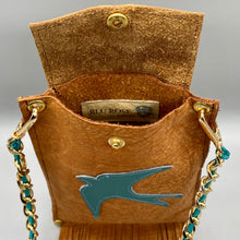 Load image into Gallery viewer, Swallow leather phone crossbody pouch
