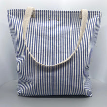 Load image into Gallery viewer, Blue and white stripe tote
