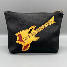 Load image into Gallery viewer, Black leather guitar pouch
