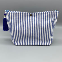 Load image into Gallery viewer, Blue and white stripe pouch
